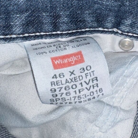 Wrangler Mens Relaxed Fit Denim Jeans-Blue-46x30-GUC - Picture 5 of 7